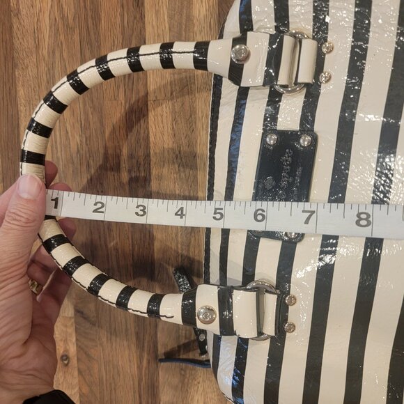 Kate Spade ♠️ Wellesley Stripe Alessa Striped Patent Leather Satchel/Crossbody - Picture 16 of 17